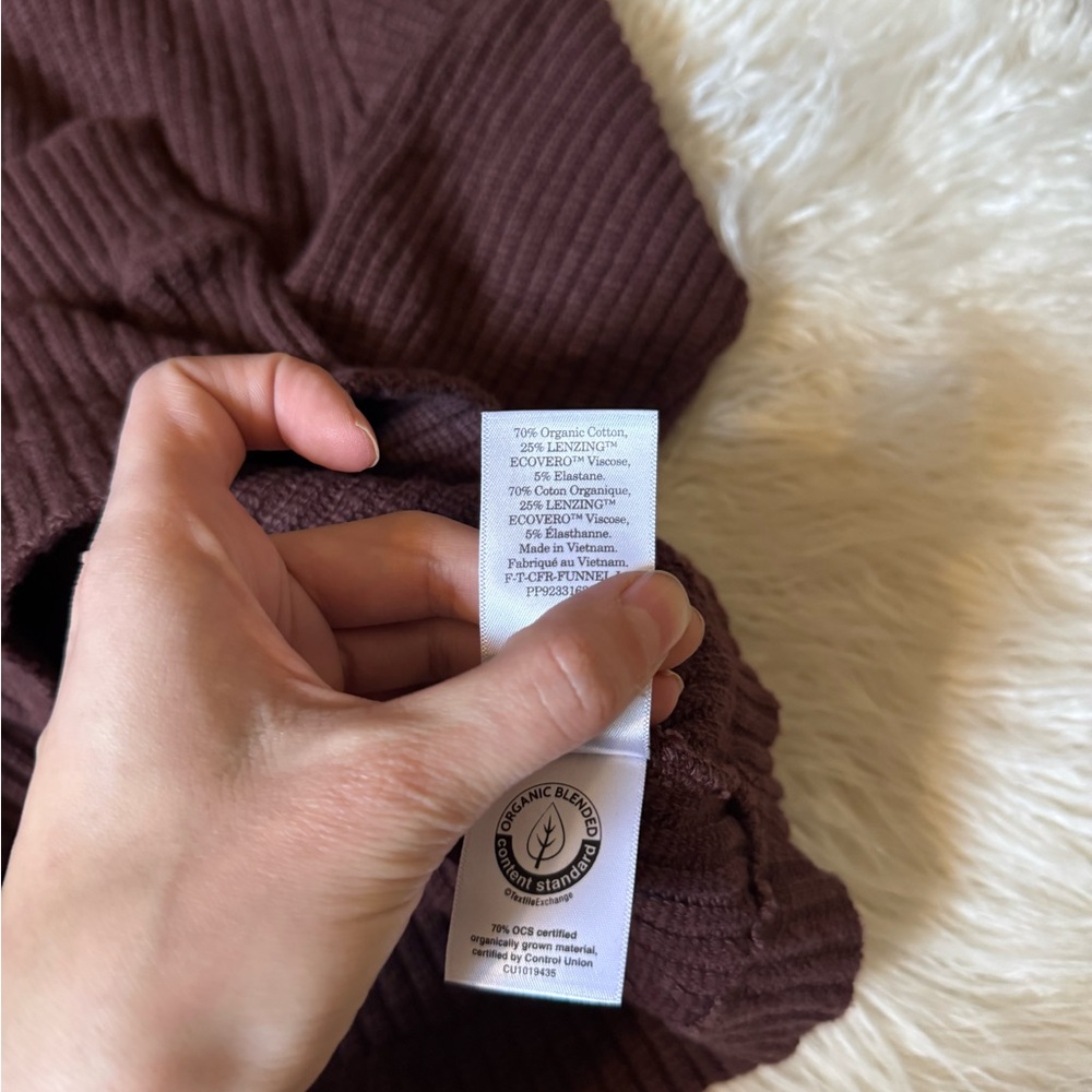 Everlane Women’s Ribbed Mock Neck Sweater Brown - Picture 3 of 6